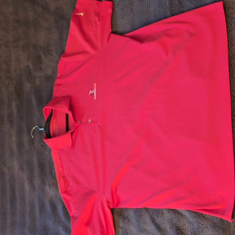 Nike Golf| Red Travistock Cup Athletic Dry Fit Short Sleeved Polo - Picture 7 of 12